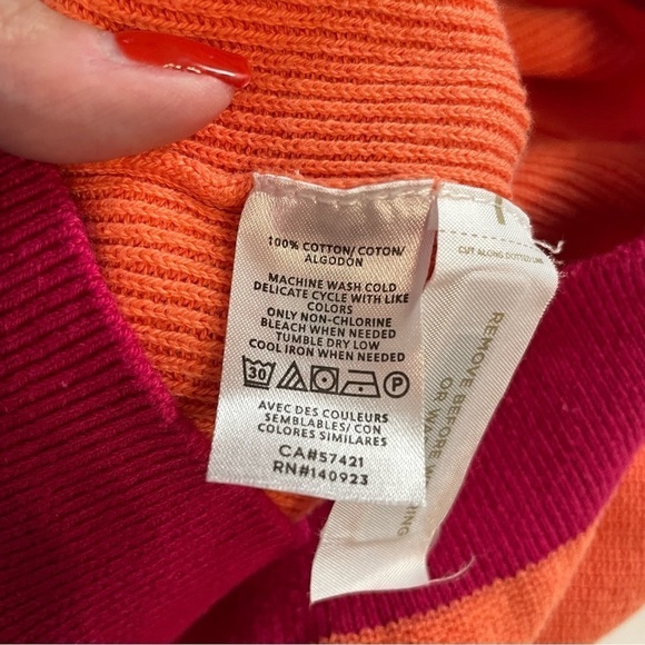 Loft Pink Orange Colorblock Sweater Tank Cotton Y2K Size Small - Picture 6 of 11